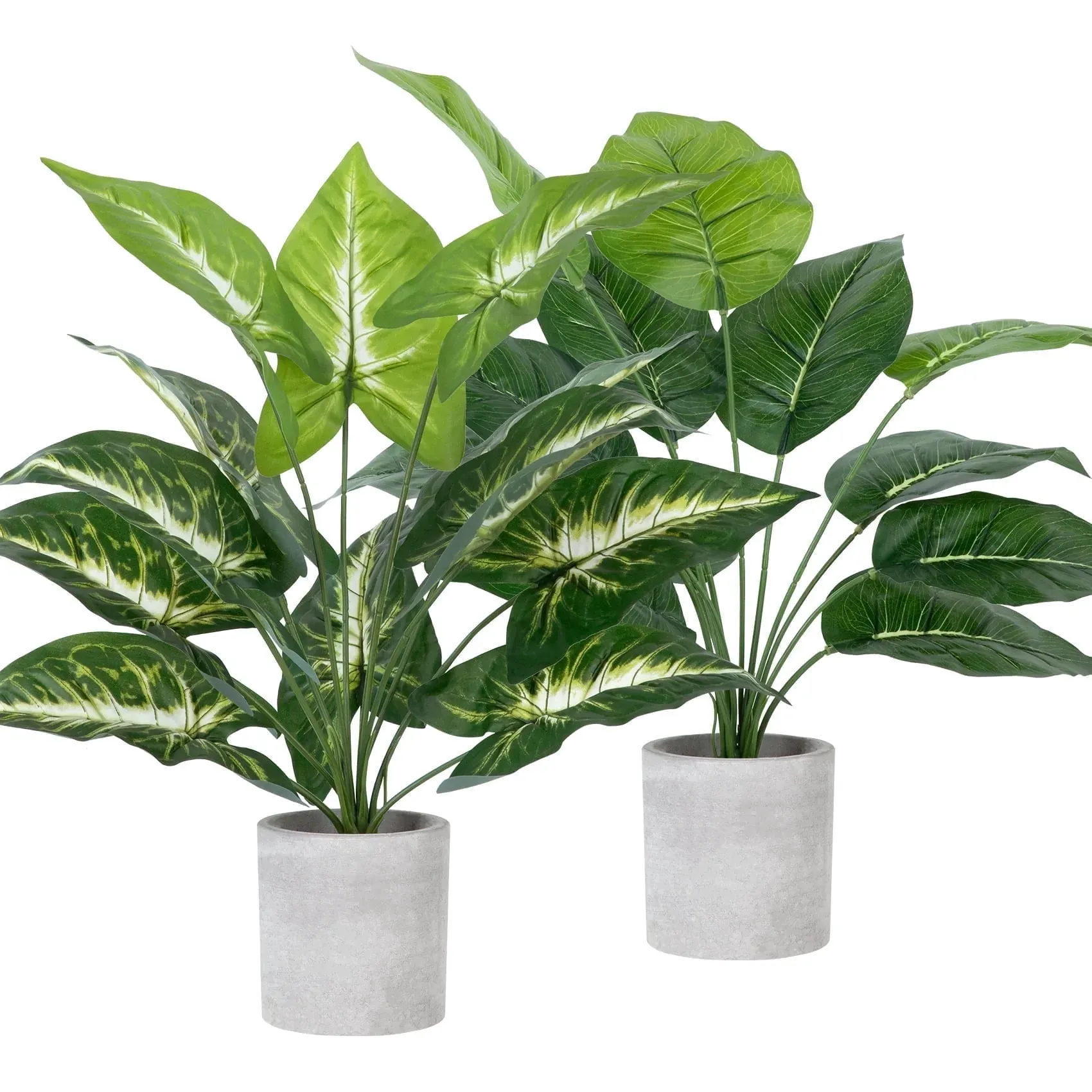 Potted Faux Plants - Set of 2 Tropical Stems, Indoor Table Size (2-Pack)